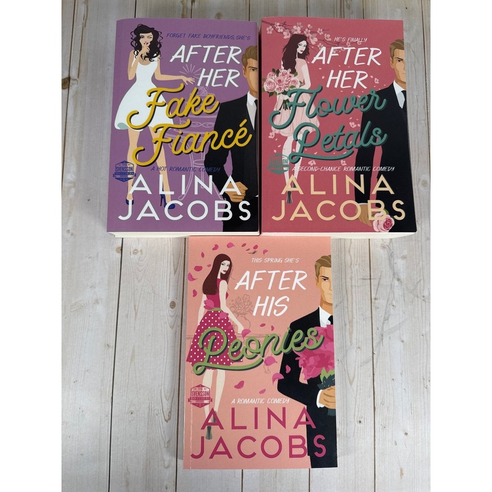 Alina Jacobs Romance Comedy 3 Book Lot Peonies Fake Fiancé Flower Petals